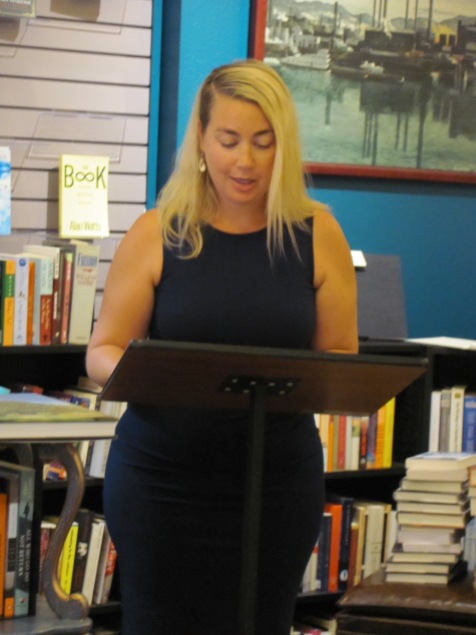 Susanna Fry reading at Classic Lines bookstore. Her poetry is featured in Issue 6.